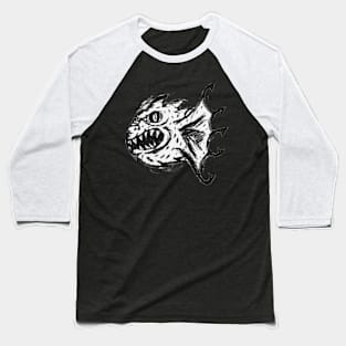 Weird Round Ball Hand Drawn Vector Graphic Dragon Design Baseball T-Shirt